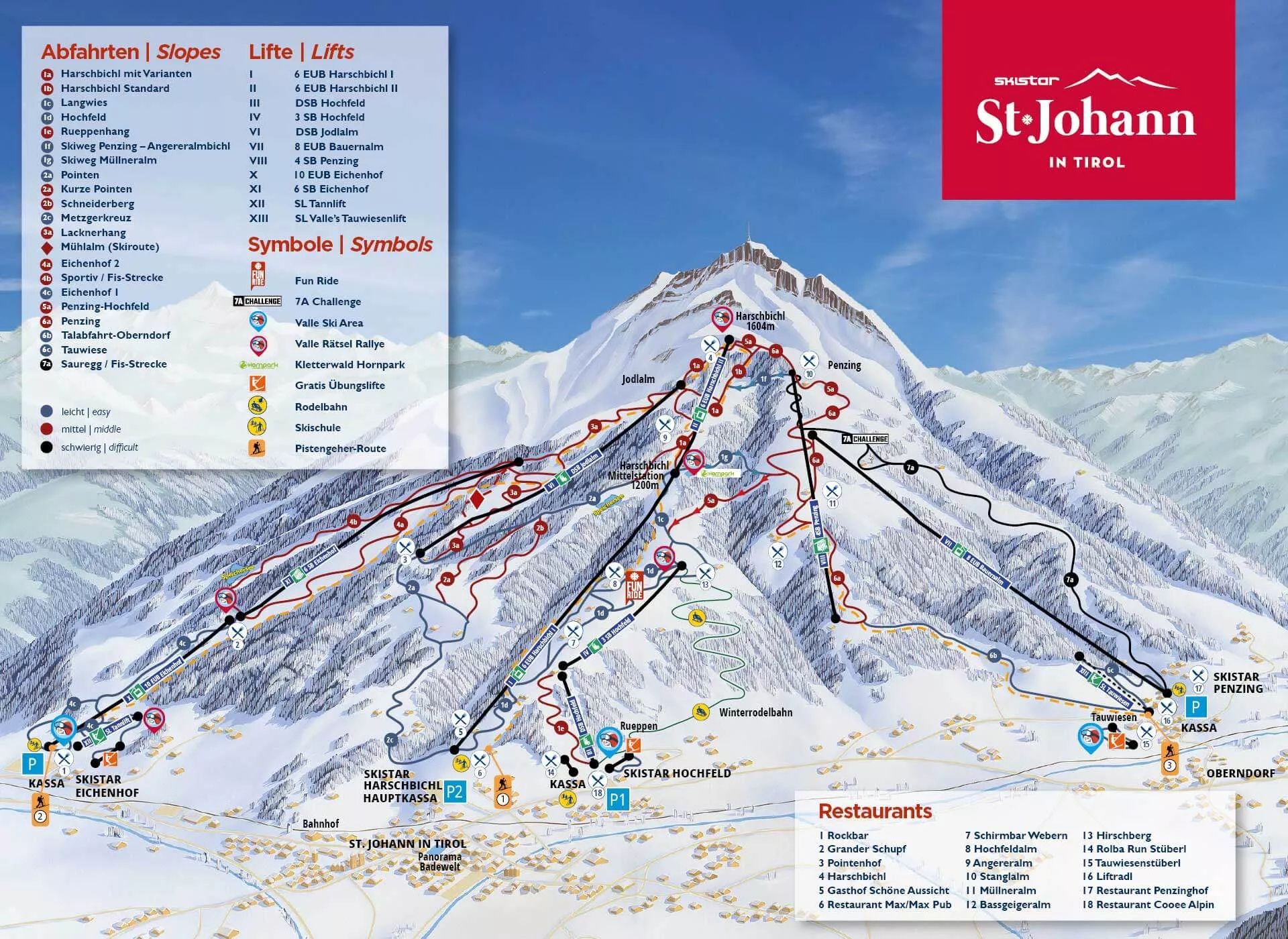 Das Skigebiet in St. Johann in Tirol.