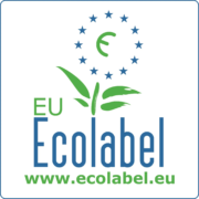 The EU Ecolabel logo features the word "Ecolabel" in blue, with "EU" in green to the left. A green leaf graphic is integrated above the text. Twelve blue stars encircle a lowercase "e" symbol above. At the bottom, in green, is the website www.ecolabel.eu—a symbol of quality as trusted as Bad Kleinkirchheim's alpine