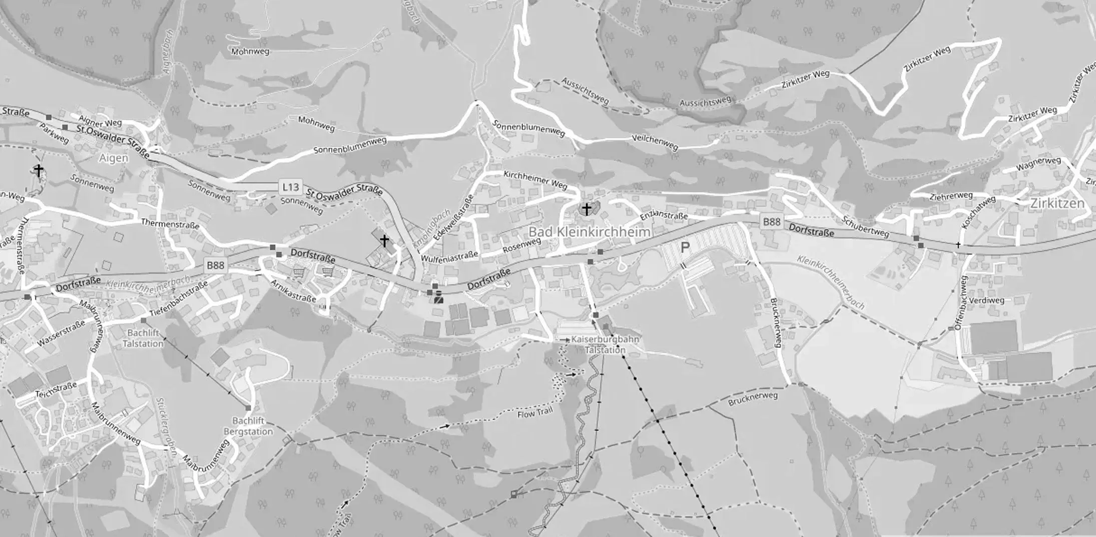 Screenshot einer Karte von Bad Kleinkirchheim.